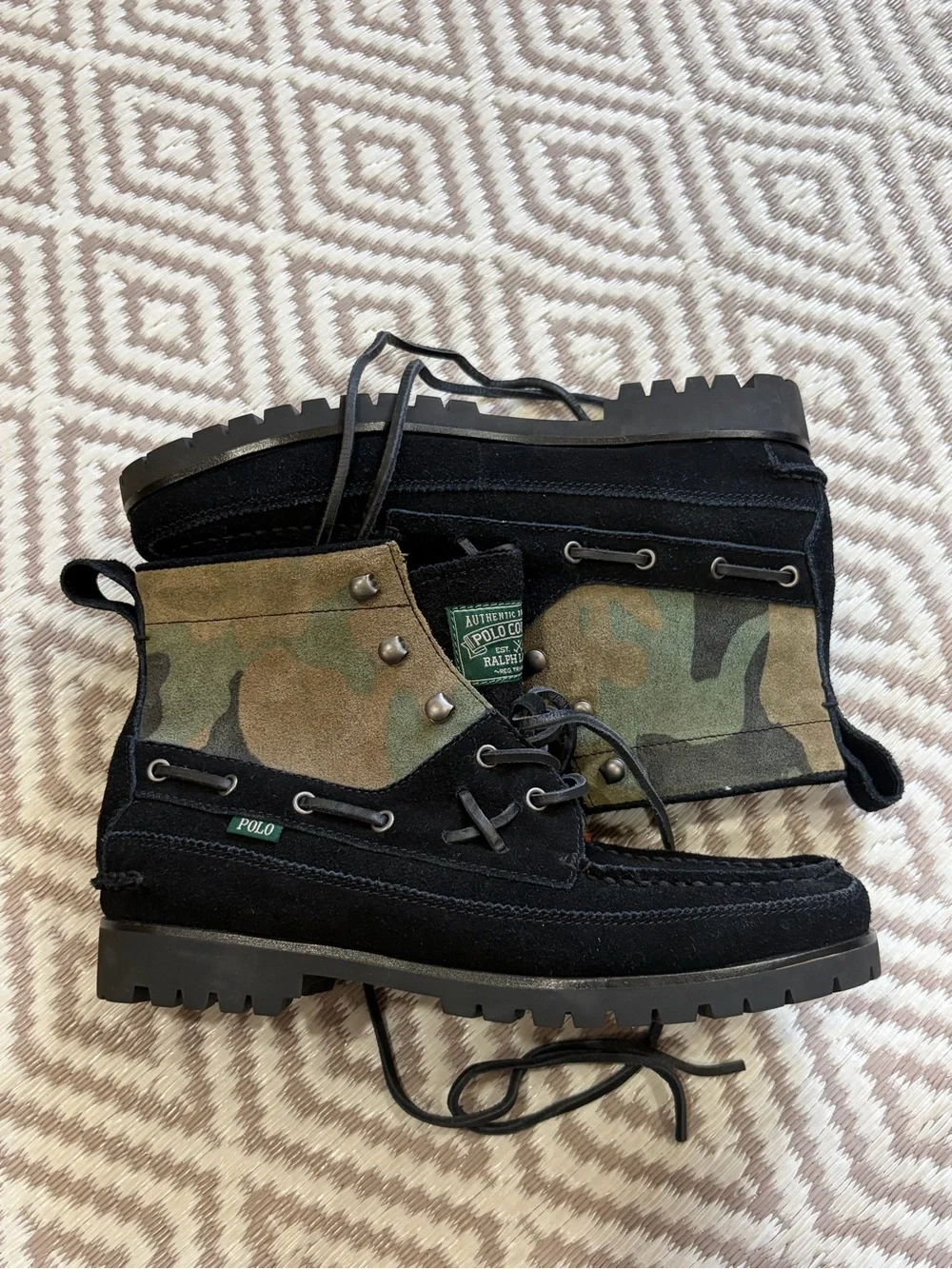 Polo Country Ralph Lauren Ranger Mid Suede Camo / Black Men’s Size 8.5 Like N